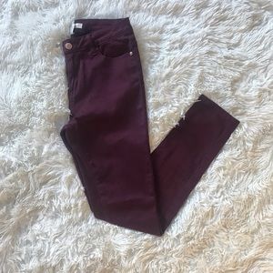 Blue Asphalt Burgundy Skinny Jeans